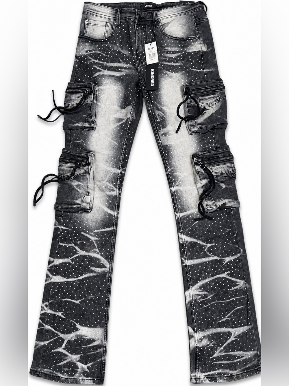 KINDRED Cargo Jeans Smoke Black 32x36 NWT